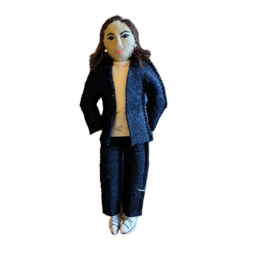Silk Road Bazaar Kamala Harris Wool Felt Ornament NWT 6.5"